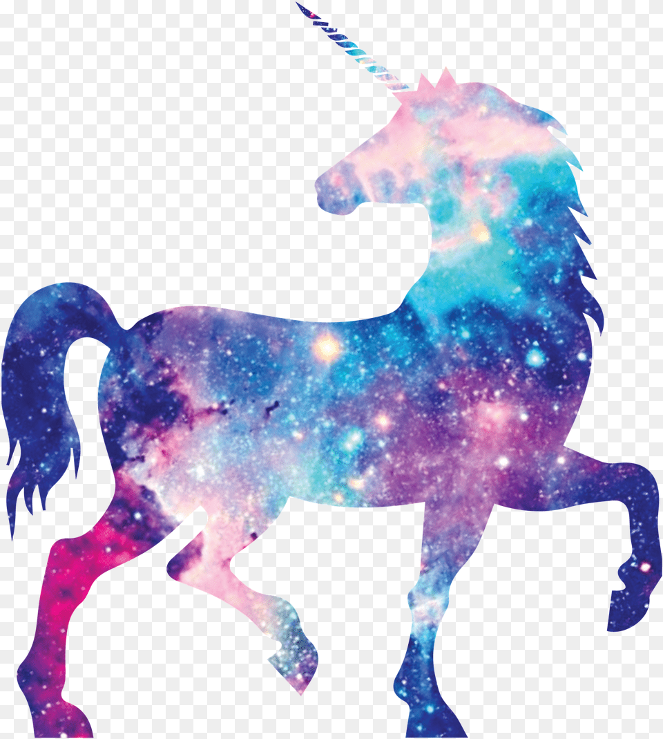 How To Use The Unicorn Frappuccino Filter On Snapchat Galaxy Unicorn, Person, Animal, Horse, Mammal Free Transparent Png
