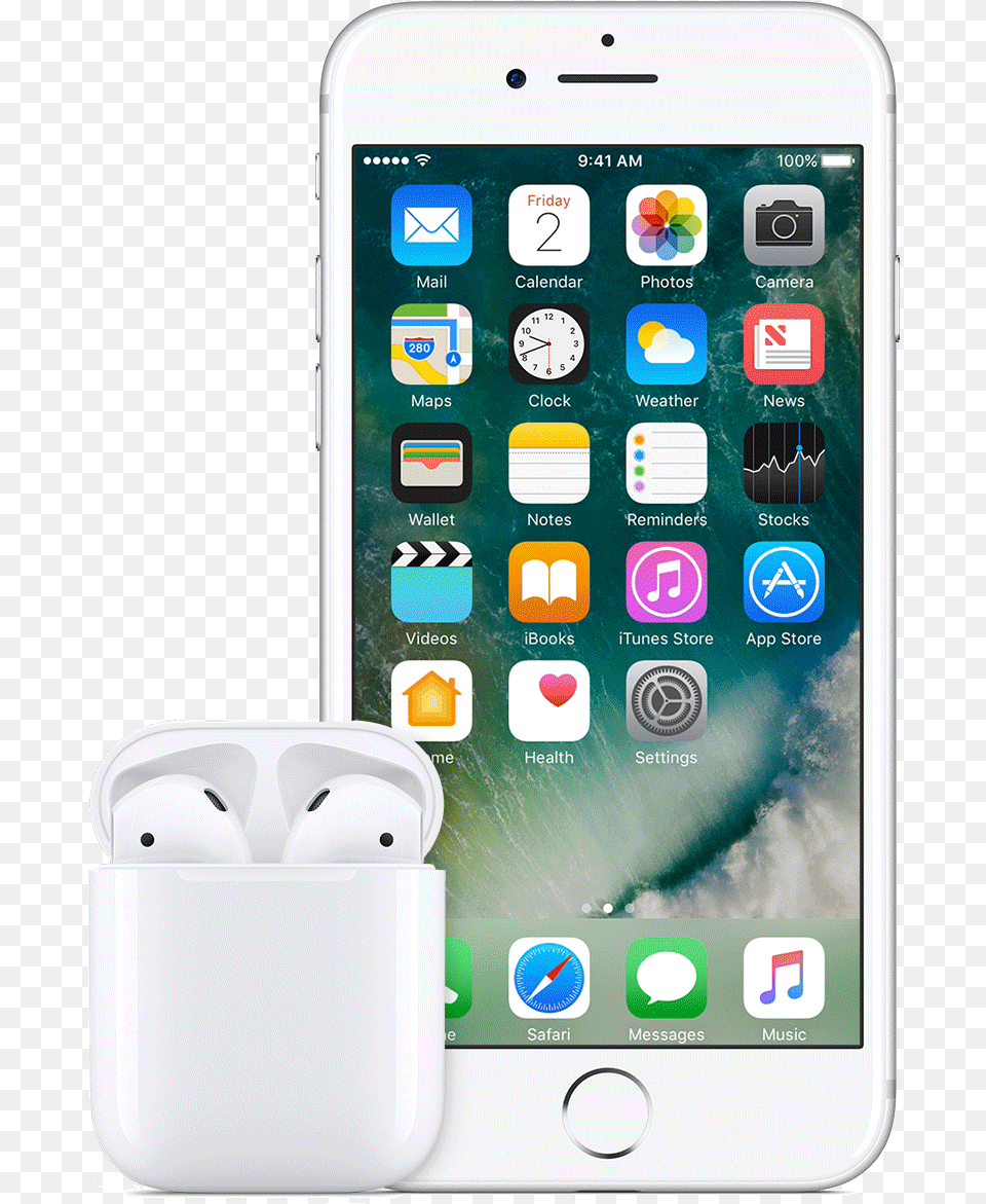 How To Use Your Airpods Like A Pro Iphone 7 Silver Front, Electronics, Mobile Phone, Phone Png Image