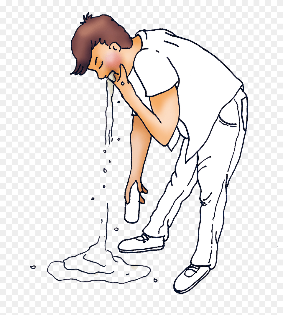 How To Vomit When You Are Too Drunk Vomiting First Aid Cartoon, Person, Face, Head, Cleaning Free Png Download
