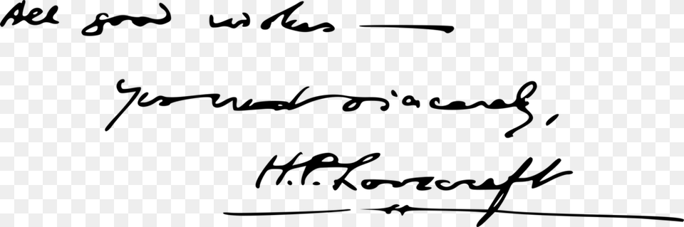 Howard Phillips Lovecraft Signature, Gray Free Transparent Png