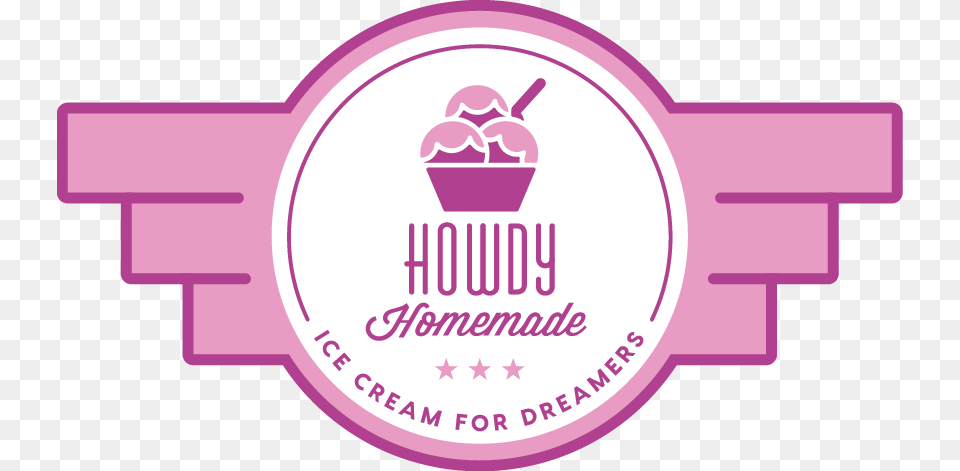Howdy Homemade Homemade Ice Cream Logo, Dessert, Food, Ice Cream Png Image