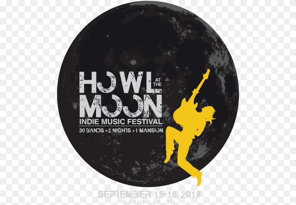 Howl At The Moon 2018 Logo Howl At The Moon Indie Festival, Advertisement, Poster, Person, Sticker Free Transparent Png
