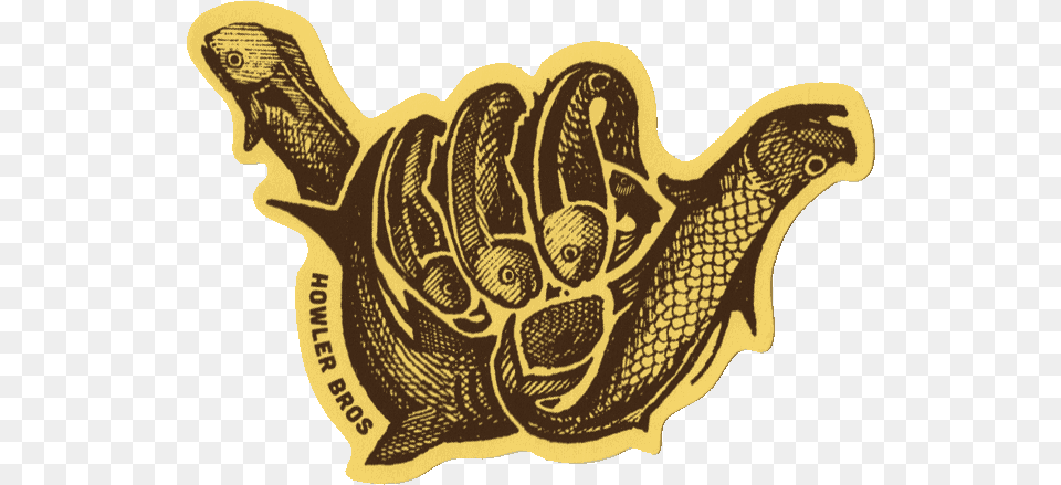 Howler Brothers Fish Shaka Sticker Shaka Fish, Clothing, Glove, Animal, Bird Free Transparent Png