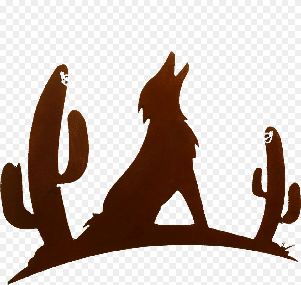 Howling Coyote With Cactus Larger Clipart Clip Art, Accessories, Jewelry, Crown Free Png