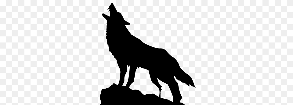 Howling Wolf, Animal, Coyote, Mammal, Silhouette Free Transparent Png