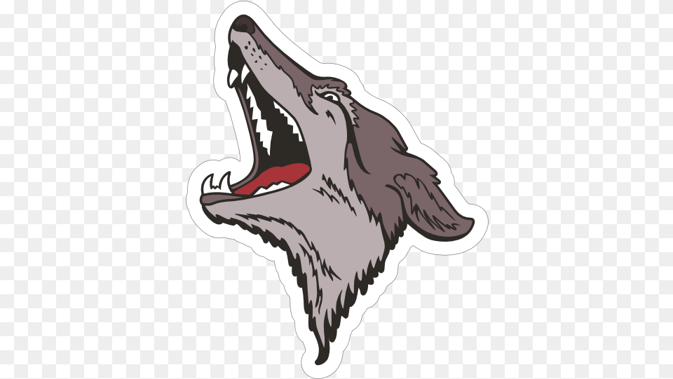 Howling Wolf Head Mascot Sticker Dog Licks, Animal, Coyote, Mammal, Kangaroo Png Image