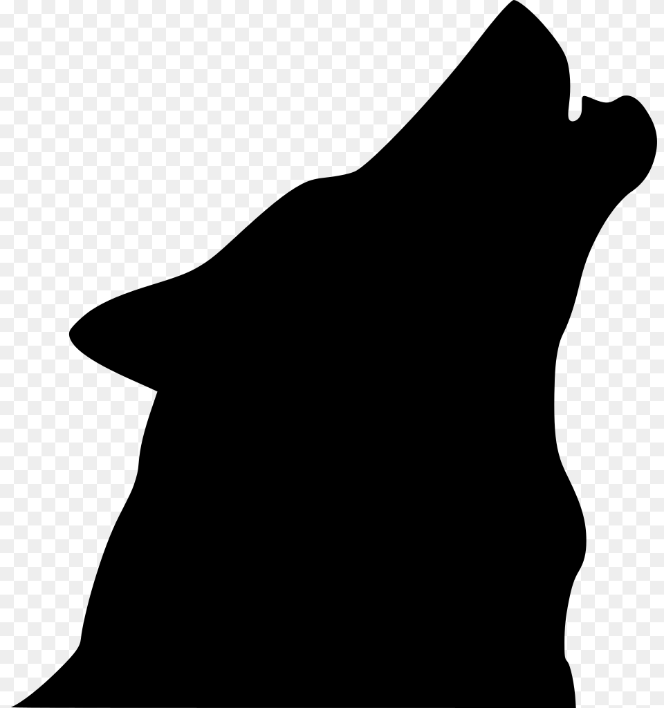 Howling Wolf Head Silhouette Clipart Wolf Head Silhouette, Gray Free Png Download