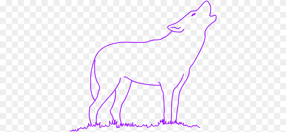 Howling Wolf Outline Out Line Of Wolf, Animal, Coyote, Mammal, Smoke Pipe Png Image