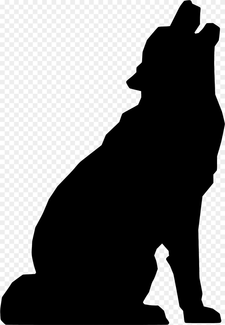 Howling Wolf Silhouette, Person, Animal, Pet Free Png Download