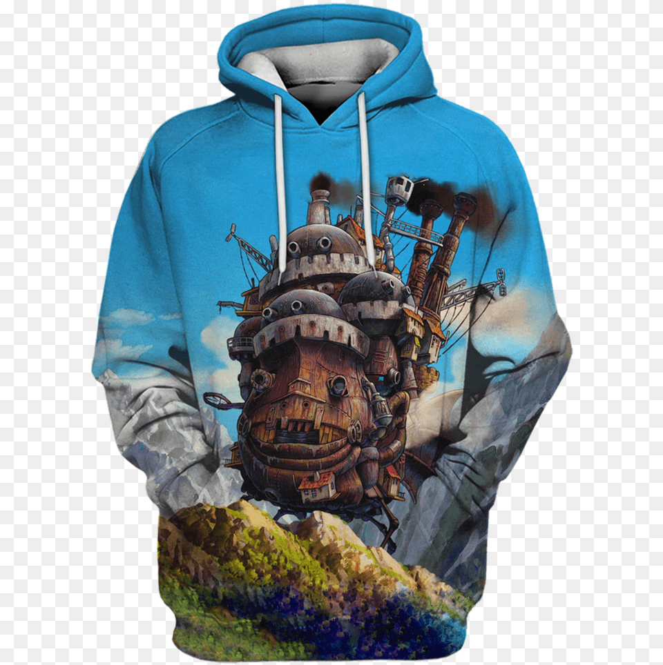 Howls Moving Castle Throw Pillows Howl S Movng Castle, Clothing, Hoodie, Knitwear, Sweater Png Image