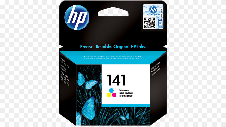 Hp 141 Tri Color Original Ink Cartridge Hp 134 Ink Cartridge, File, Qr Code Free Png