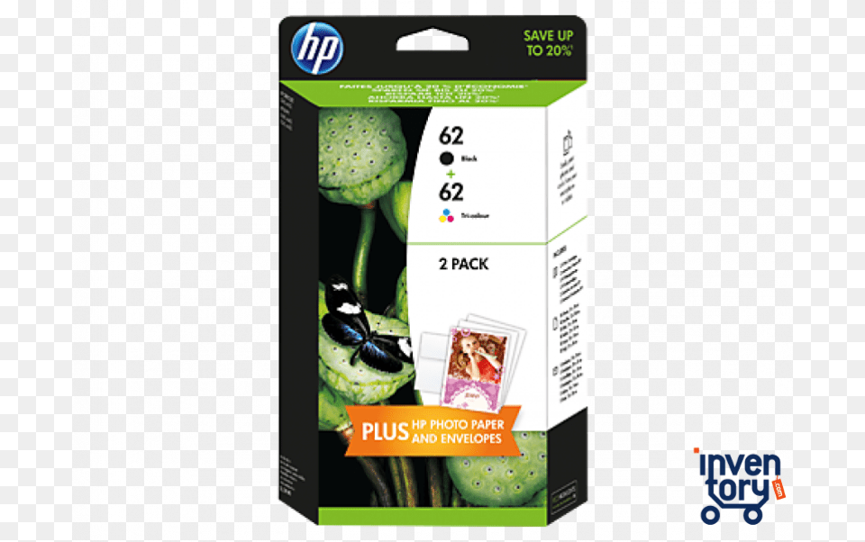 Hp 62 2 Pack Blacktri Color Original Ink Cartridges Stampa 62 Colore 62 Nero, Advertisement, Poster Free Transparent Png