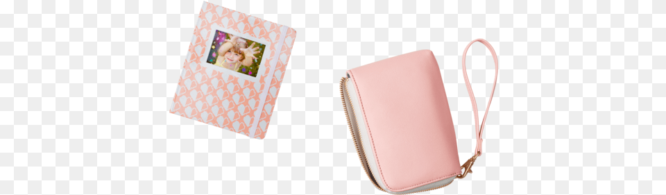 Hp Sprocket Blush U0026 White Heart Photo Album Software And Hp Sprocket Pink Wrislet, Accessories, Bag, Handbag, Purse Png Image