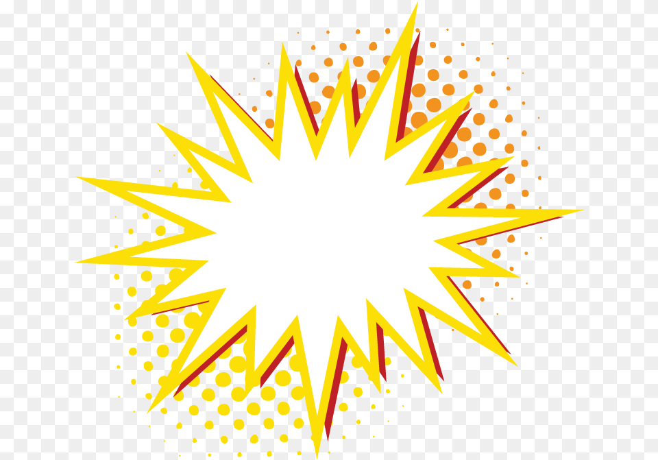 Hq Explosion Cartoon Halftone, Lighting, Nature, Outdoors, Sky Free Png