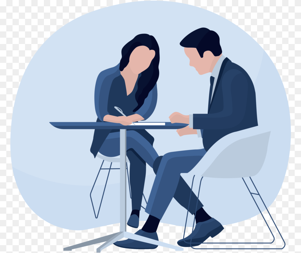 Hr Services Hr Illustration, Table, Sitting, Conversation, Person Free Png