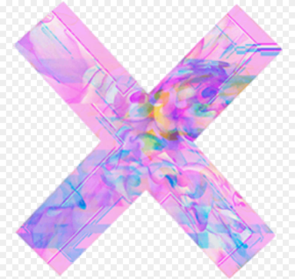 Hrest Glitch Rozovij Art Glitch Art Pink Cross X Aesthetic, Purple, Accessories, Gemstone, Jewelry Free Png Download