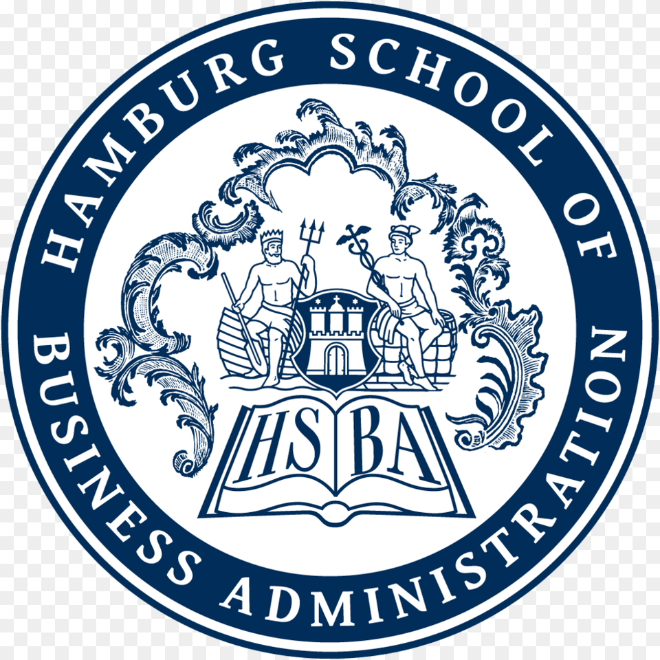Hsba Hamburg School Of Business Administration Logo, Emblem, Symbol, Person, Badge Png Image