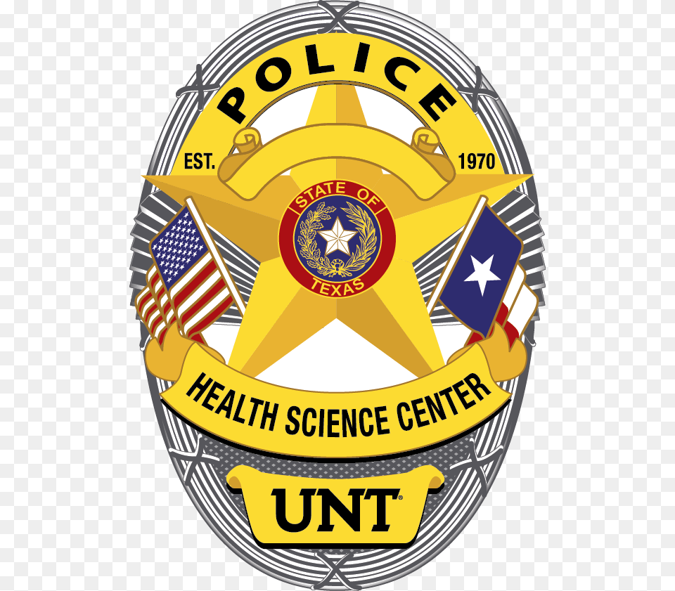 Hsc Police Badge University Of North Texas, Logo, Symbol, Bulldozer, Machine Free Png