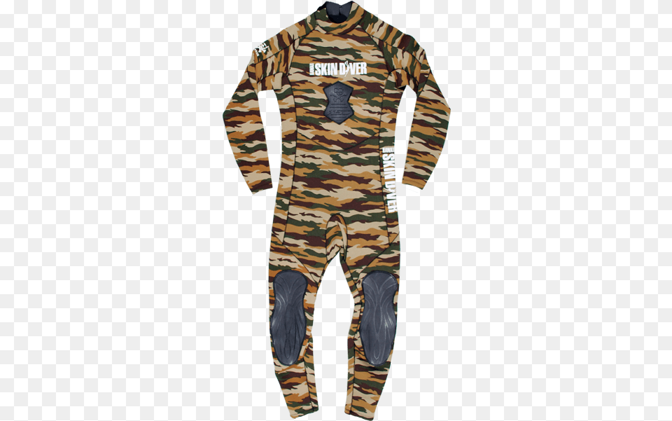 Hsd Brown Camo 1pc Neoprene Wetsuit Pajamas, Military Uniform, Military, Camouflage, Adult Png