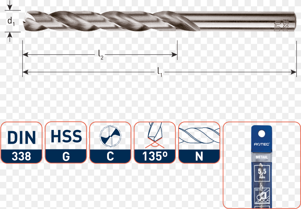 Hss G Jobber Drill Bit Silver Line In Pouch Hss Bohrer Din, Construction Free Png Download