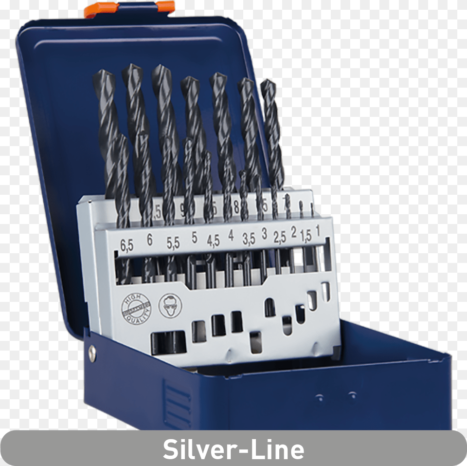 Hss R Jobber Drill Bit Set Silver Line In Metal Cassette Hand Tool, Device, Festival, Hanukkah Menorah Free Png