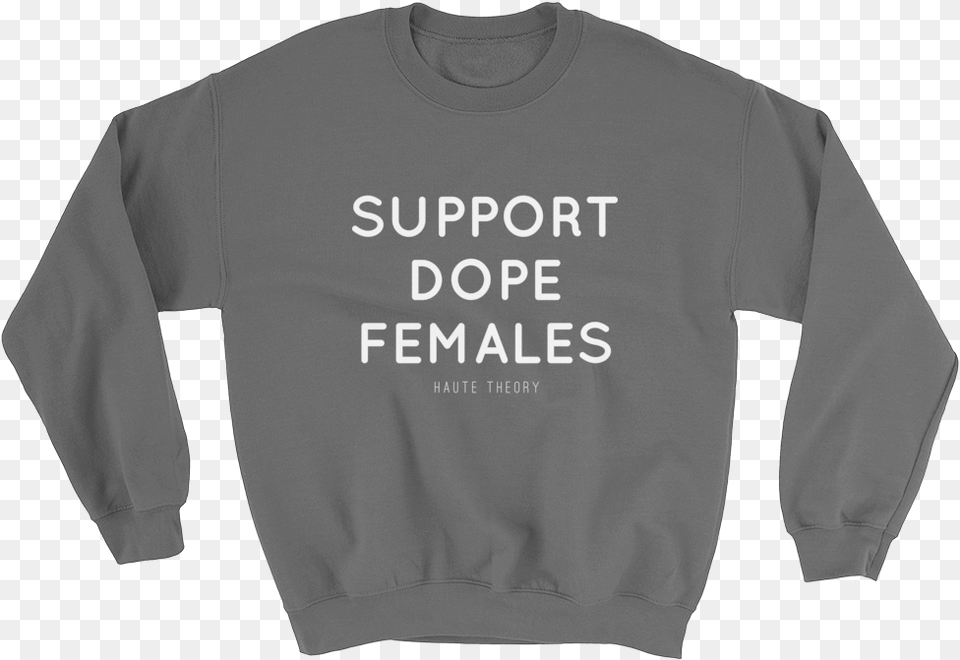 Ht Supportdopefemales Ht White Mockup Front Flat Black, Clothing, Knitwear, Long Sleeve, Sleeve Free Png Download