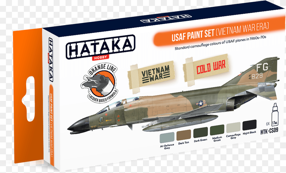 Htk Cs09 Orange Line Usaf Paint Set Hataka Orange Line Usaf Paint Set Vietnam War Era, Aircraft, Airplane, Transportation, Vehicle Free Png