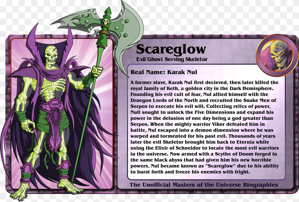 Http Img Photobucket Comalbumsv7reglow Bio He Man 2002 Scare Glow, Book, Comics, Publication, Purple Free Transparent Png