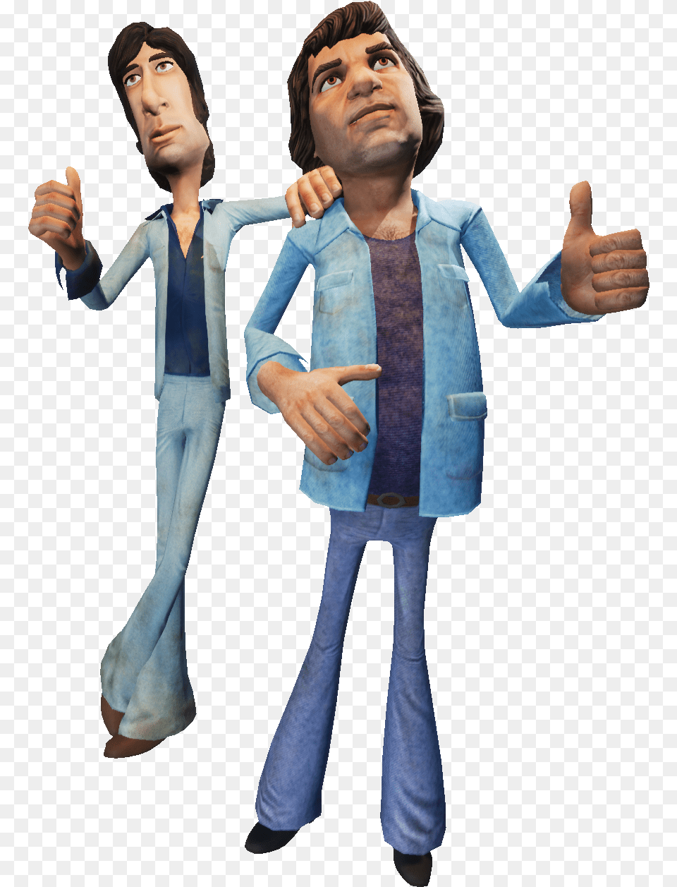 Https Trio Tech Dubai Parks Sholay Cartoon Character, Finger, Body Part, Clothing, Person Free Png Download