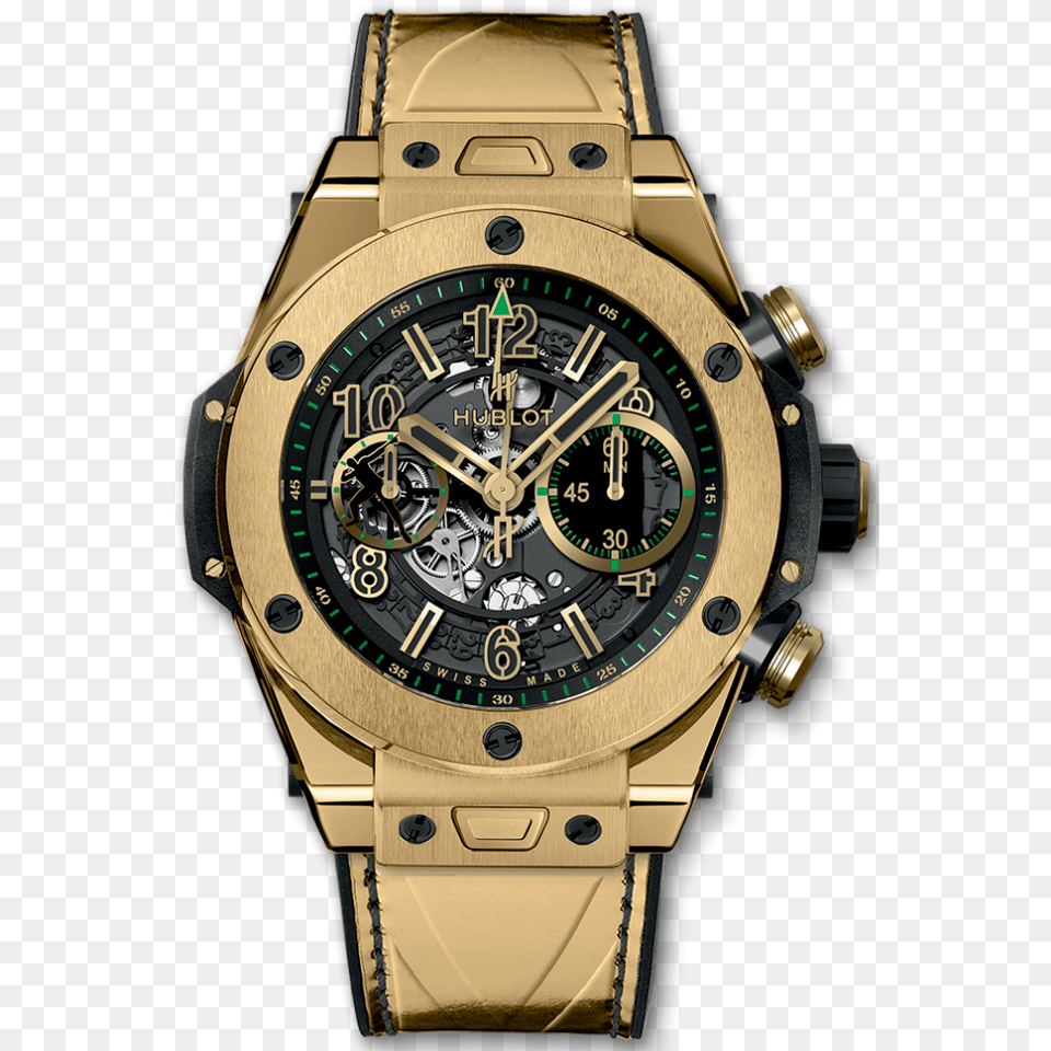 Hublot Big Bang Unico Yellow Gold Usain Bolt 411vx1189vrusb16 Hublot Big Bang Unico, Arm, Body Part, Person, Wristwatch Png Image