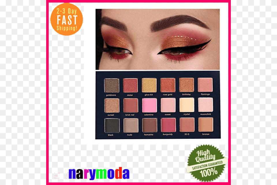 Huda Beauty Desert Dusk 18 Colors Makeup Eyeshadows Eye Shadow, Adult, Person, Paint Container, Woman Free Png