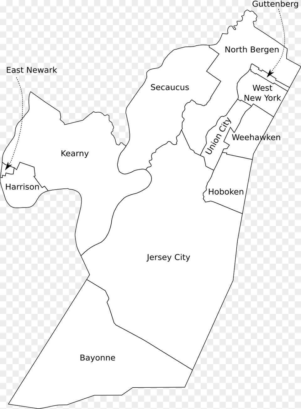 Hudson County City Map, Chart, Plot, Atlas, Diagram Free Png