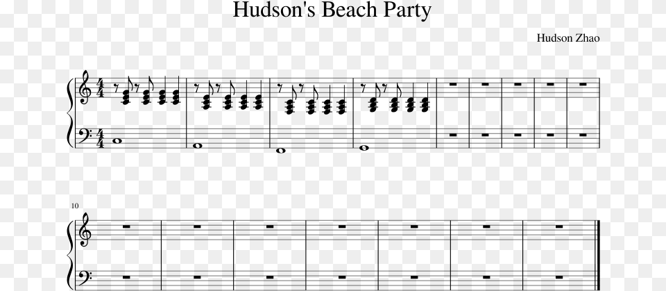 Hudson S Beach Party Sheet Music Composed By Hudson Cara Sposa, Gray Png Image
