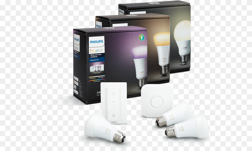 Hue White And Colour Ambiance Starter Kit E27 Philips Hue, Light, Appliance, Blow Dryer, Device Png Image