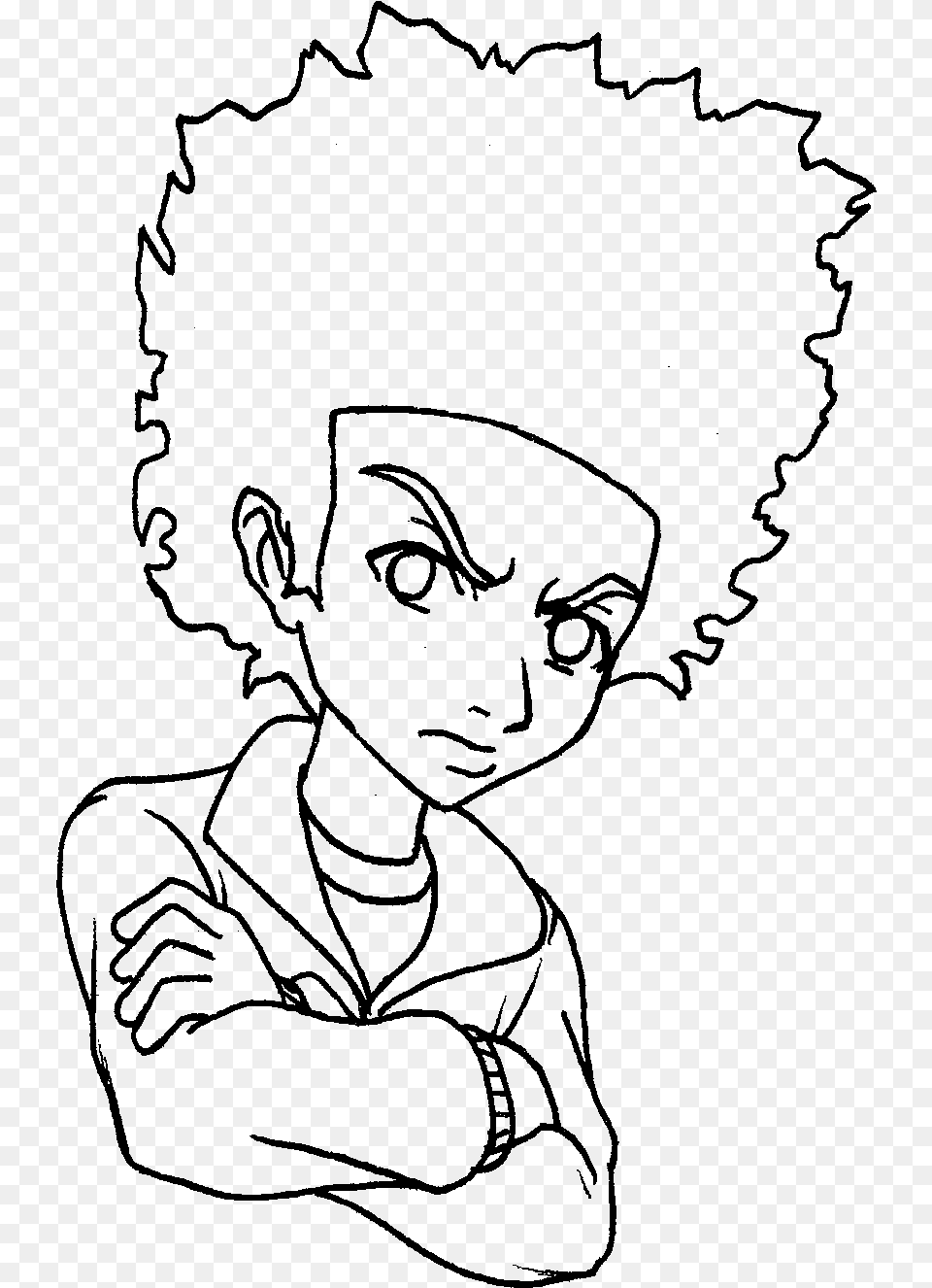 Huey At Getdrawings Com For Personal Boondocks Black And White, Gray Png