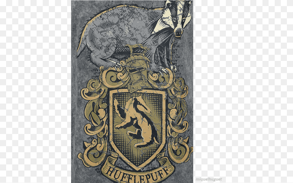 Hufflepuff Crest Poster, Animal, Mammal, Person Free Transparent Png