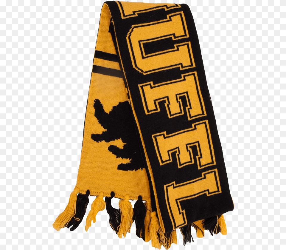 Hufflepuff Reversible Knit Scarf Hufflepuff Yellow Harry Potter, Clothing, Home Decor, Adult, Female Png