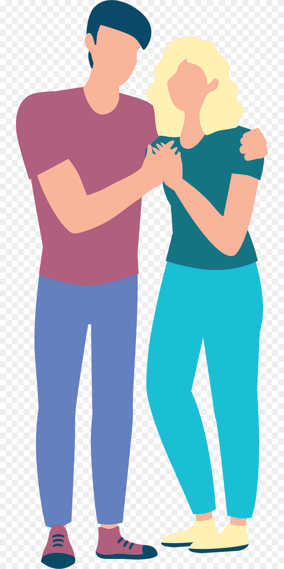 Hug Clipart, Clothing, Pants, Adult, Person Png