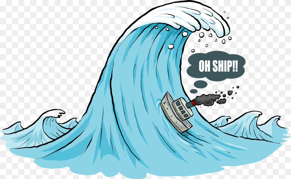 Huge Surf Wave Cartoon, Water, Sea Waves, Nature, Outdoors Free Transparent Png