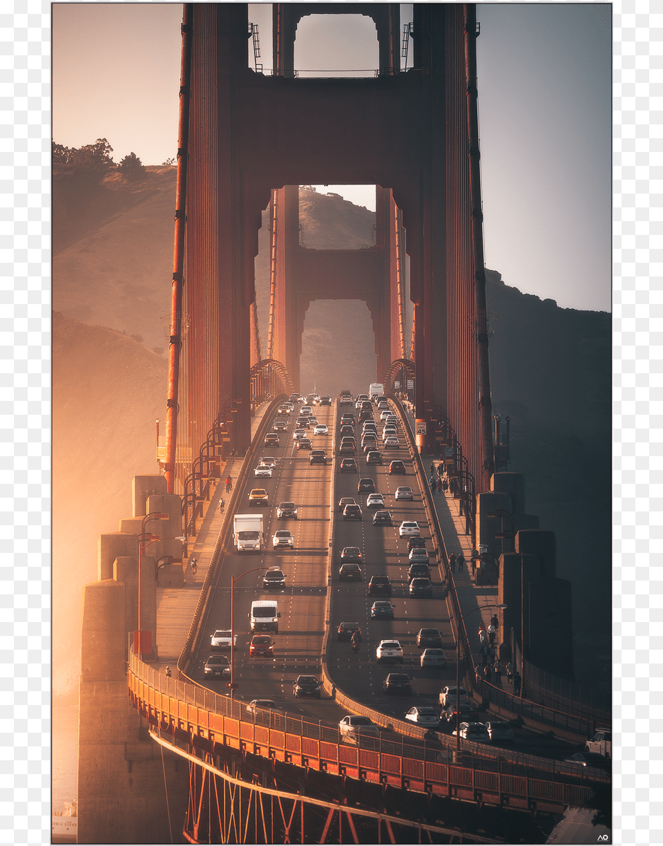 Huge Wall Dcor California Gigantic Big Biggest Massive Golden Gate Bridge, Freeway, Road, Car, Transportation Png