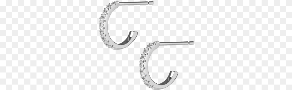 Huggie Earrings With White Diamonds Earrings, Accessories, Diamond, Earring, Gemstone Png Image