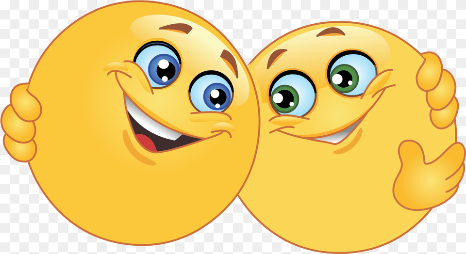 Hugging Friends Emoji Decal Sharing Emoji, Gold Png Image