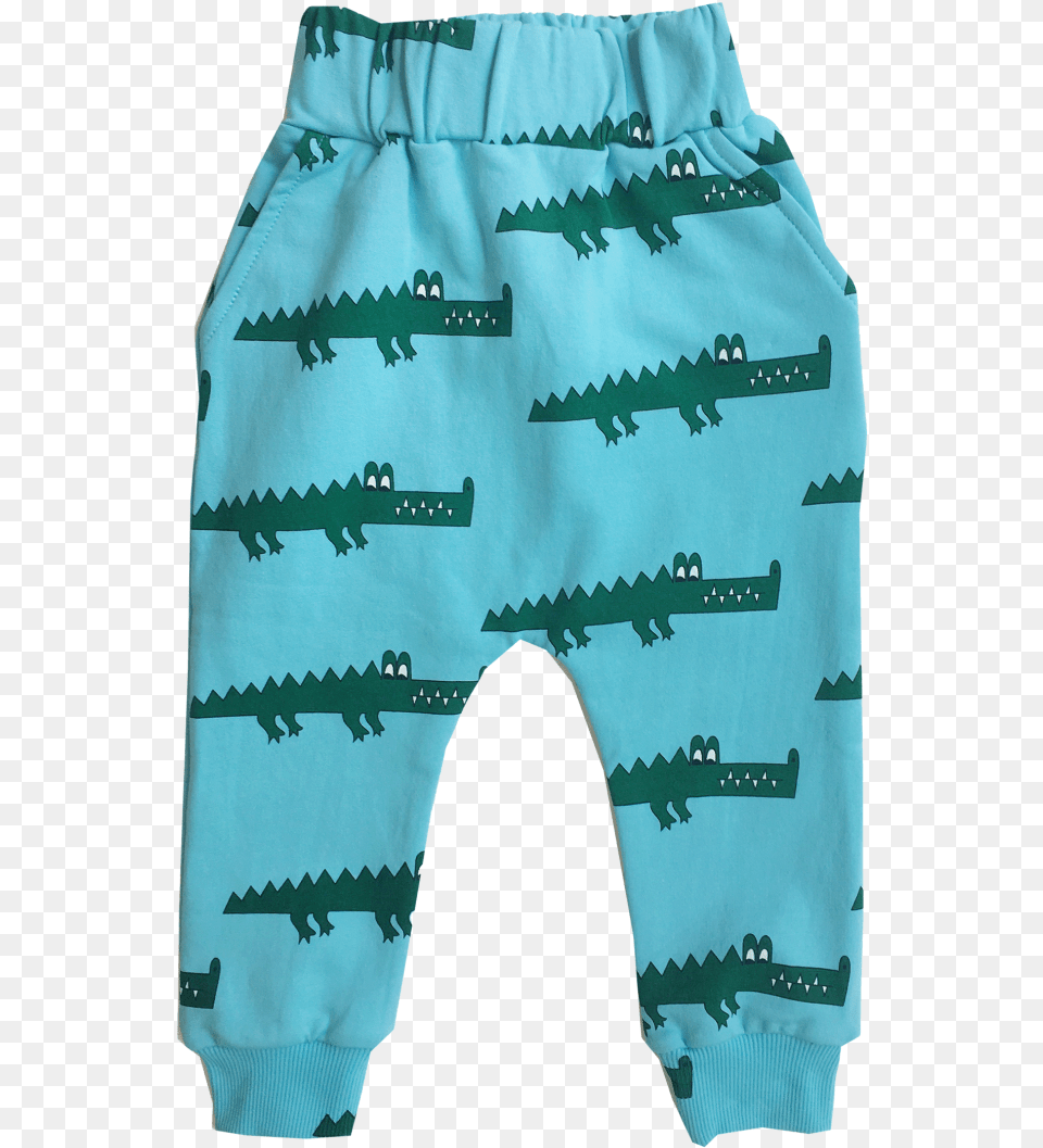 Hugo Loves Tiki Drop Crotch Sweat Pants Blue Crocodile Board Short, Clothing, Shorts, Animal, Dinosaur Png Image
