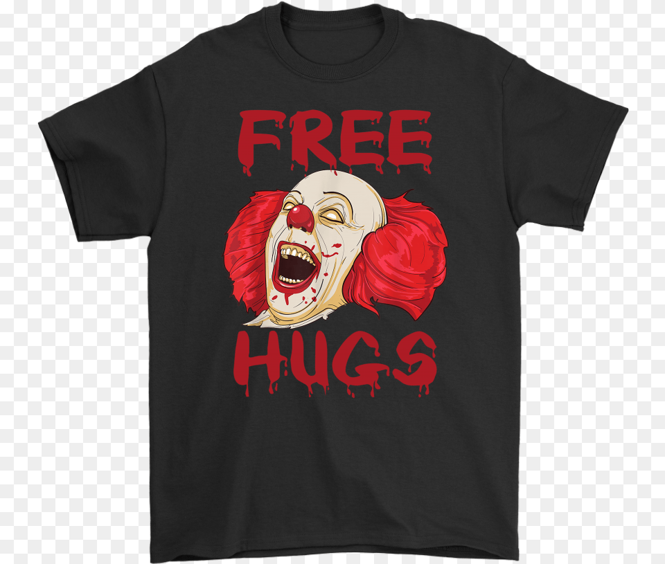Hugs Evil Killer Scary Clown Halloween T Shirt Billie Eilish T Shirt, Clothing, T-shirt, Face, Head Free Png