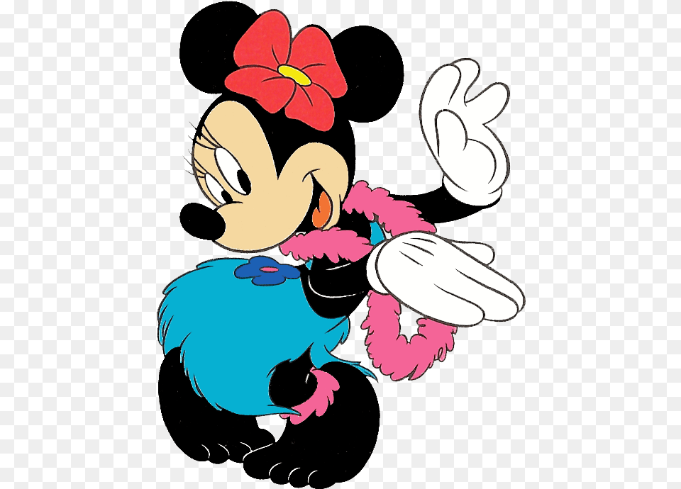 Hula Clip Art Minnie Mouse Hula Skirt, Cartoon, Baby, Person, Flower Png