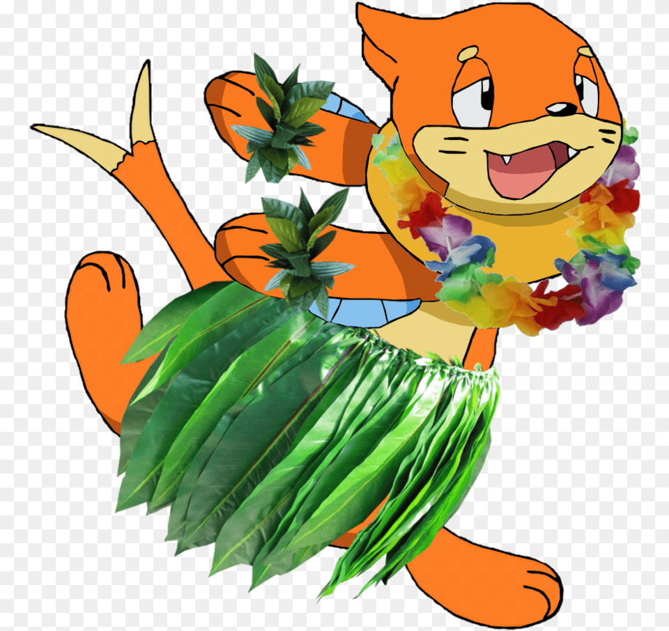 Hula Dancing Buizel By Pokemon Buizel Anime, Leaf, Plant, Toy, Adult Free Png Download