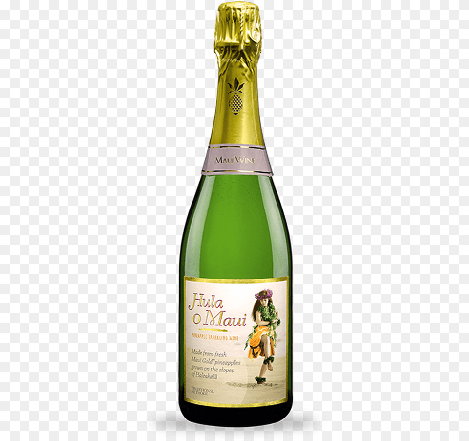 Hula O Maui Pineapple Sparkling Wine Hula O Maui Wine, Alcohol, Liquor, Wine Bottle, Bottle Free Transparent Png