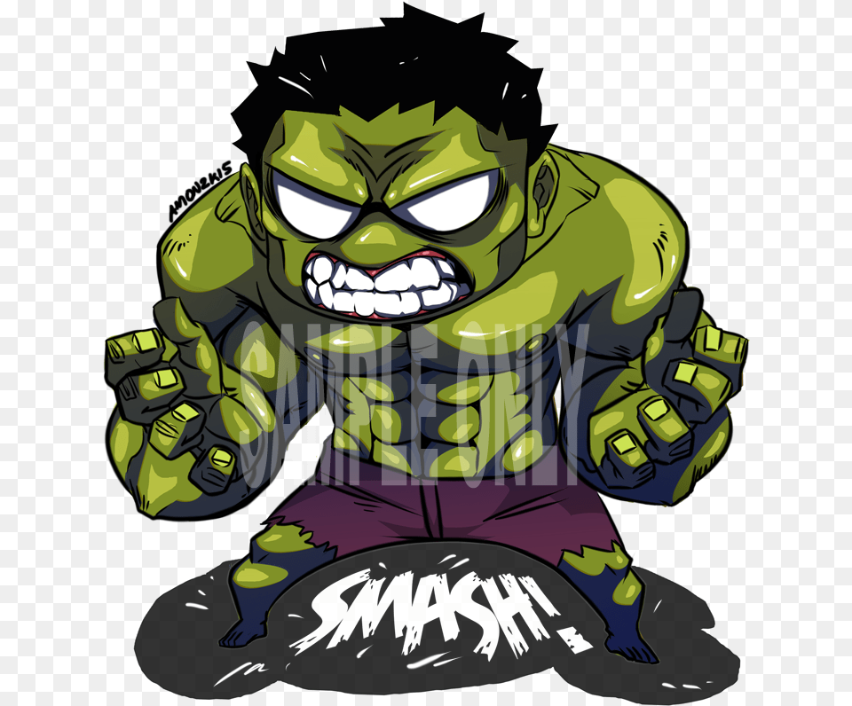 Hulk Chibi, Green, Adult, Person, Man Png Image