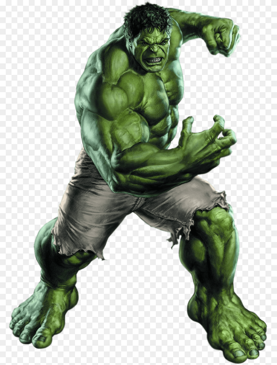 Hulk Front View, Adult, Green, Male, Man Png Image