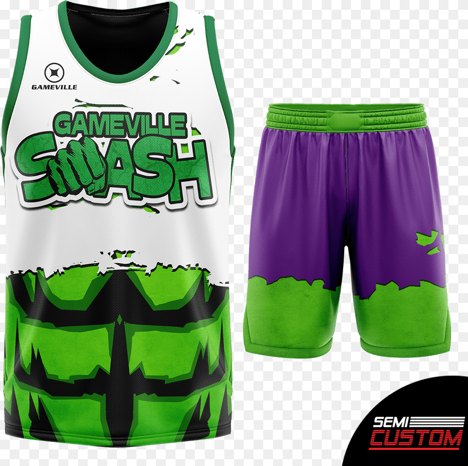 Hulk Smashu201d Basketball Jersey U2013 Gameville Sportswear Black Mamba Jersey Design, Clothing, Shorts Free Png Download